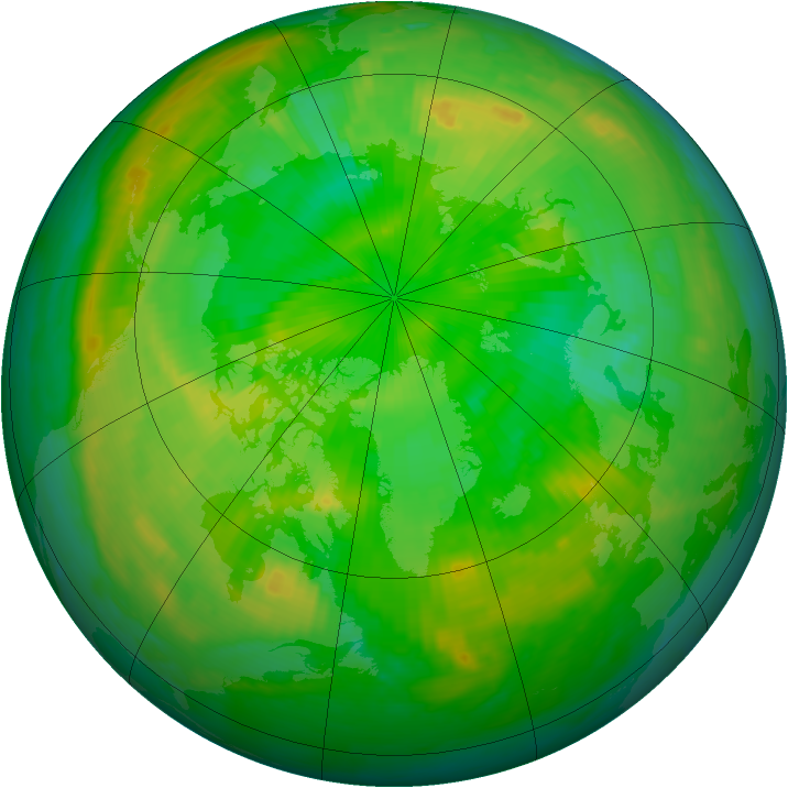 Arctic ozone map for 30 June 1999